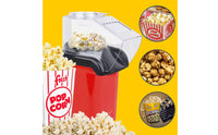 High Popping Rate Hot Air Popcorn Appliance Pops in 3 Minutes Electric Popcorn Popper Single-Button Operation Kitchen Appliance Transparent Cover for Families, Kids, Home, Movie Nights, Parties