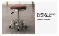 Effortless Rolling Casters Adjustable Swivel Stool with Wheels Thick Padded Cushion Adjustable Drafting Stool with Backrest Strong Load Beafootrest Technician Chair Heavy Duty for Hairstylists, Nail Technicians, Beauty Salon, Barber Shop, Workshop