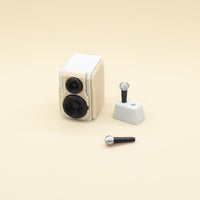 1：12娃娃屋微缩场景模型迷你音响带麦克风仿真音响过家家玩具