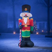 Tall Christmas Inflatable Nutcracker Soldier Freestanding Inflatable Nutcracker Soldier Giant Holiday Display Oversized for Yard