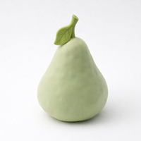 Living Room Decor Hand Painted Ceramic Fruit Ornament with Pome and Pear Design, Glazed Kitchen for TV Stand and Shelves