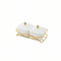 Ribbed Snack Bowl with Rack Lidded Snack Tray with Removable Bowls Compact Condiment Server with Lids Sturdy for Party