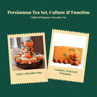Persimmon Ruyi Ceramic Kung Fu Tea Set Gift Box