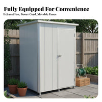 Steel Panel Outdoor Kitchen Mobile Kitchen Cabin Sturdy Construction Portable Cooking Booth for Homeowners, Farmers, Garden, Factory, Backyard