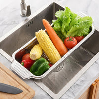 Dish Rack and Dish Drainer with Draining Board and Sink Strainer, 304 Stainless Steel Space Saving Kitchen Sink Organizer for Kitchen Counter