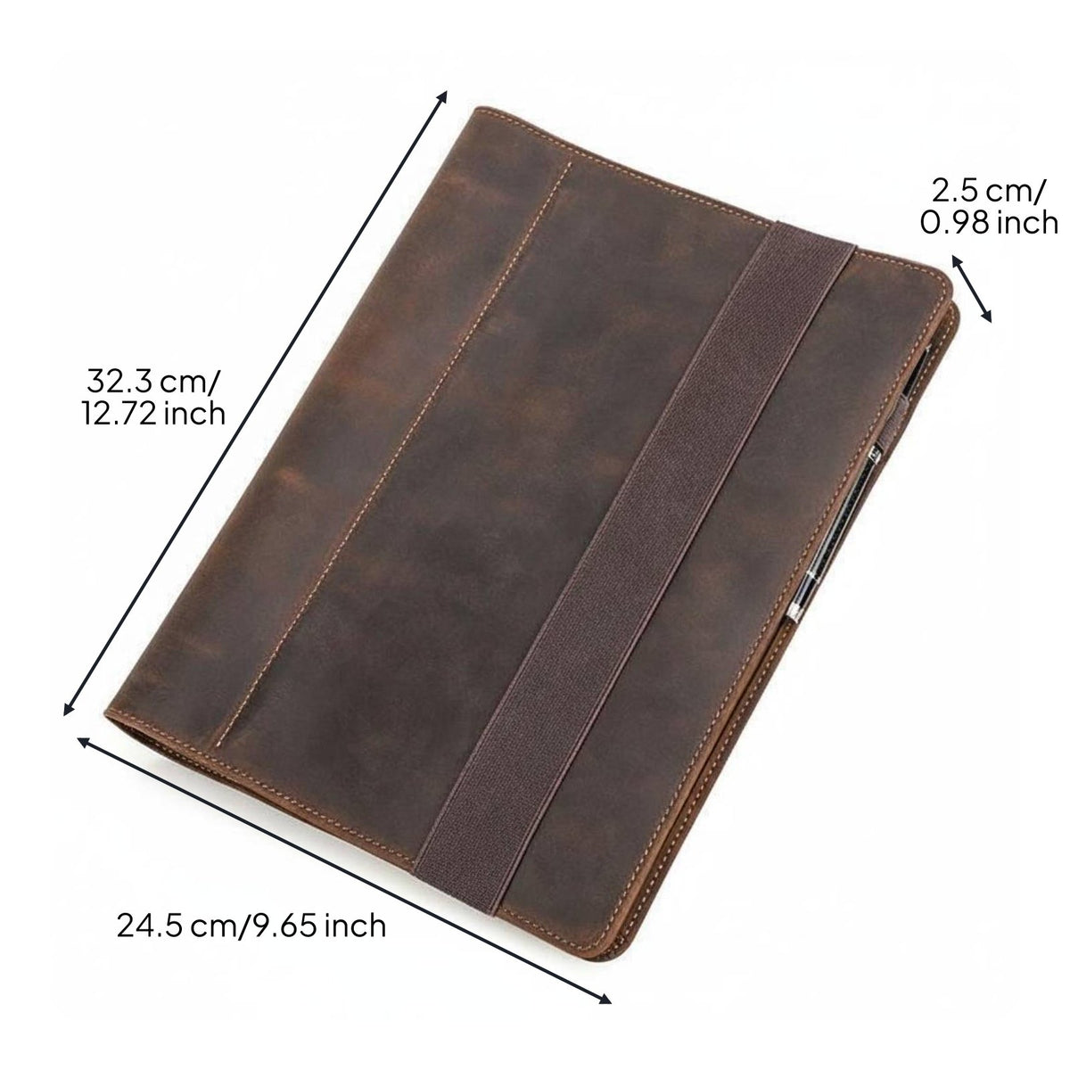 Refillable Business Padfolio Vintage Design Document Organizer for Meetings, Men