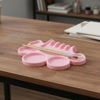Silicone Paint Palette Brush Holder 2-in-1 Design Artist Palette with Brush Rest