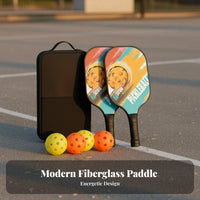 7 Pieces Fiberglass Pickleball Paddles Lightweight Fiberglass Pickleball Racket Kit Anti-Slip Grip Large Sweet Area for Outdoor