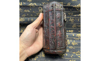 Antique Style Buddha Shrine Decorative Display Piece Triptych Buddha Altar Meaningful Design Carved Buddhist Figurine Set for Collectors