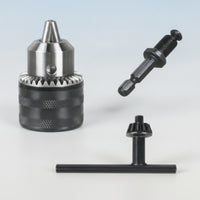 Drill Chuck with Hex Shank Knurled Drill Chuck Adapter Tool Metal Heavy Duty for Diyers, Home Improvement, Workshops