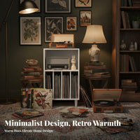 Vinyl Record Storage Cabinet Multifunctional Album Organizer Console Bookshelf Display Stand Particle Board Suitable for Music Lovers Living Room Bedroom Study