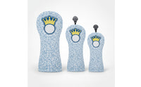 3 Pieces Golf Headcover With | Leopard-Print, Golf Club Headcover with luxurious faux-hair, Embroidered
