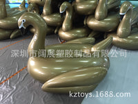 包邮加厚190CM充气金色天鹅金天鹅尖嘴鸭坐骑浮排游泳圈