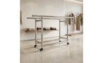 Adjustable Double Rod Drying Rack Expandable Double-Rod Drying Rack Space-Saving Furniture Portable for Balcony