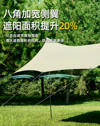Hexagonal Tarp Tent for Outdoor Camping and Picnics with Sun and Water Protection