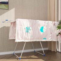 Floor-Standing Clothes Drying Rack, Foldable, Mobile, Iron, 16 Tubes, Model TW-016