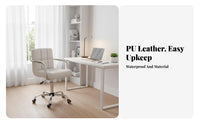 Quilted Rolling Task Chair Ergonomic Backrest Office Furniture for Adults, Women