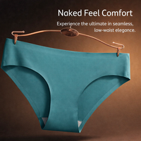 Underwear Women Moisture Wicking with Seamless No Show Design, Ladies Knickers in Ice Silk Nylon for Gym and Everyday Wear, Low Waist