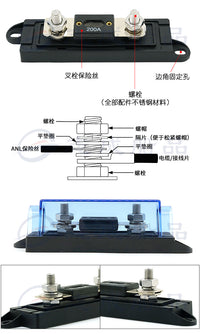 厂家批发汽车ANL保险丝座螺栓保险丝盒透明玻璃纤维外壳保险座