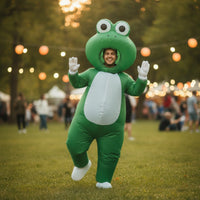 Inflatable Frog Costume Oversized Inflatable Amphibious Costume Green Bodysuit for Cosplay, Stage Performances
