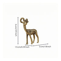 Brass Goat Figurine Textured Metal Goat Figurine Decorative