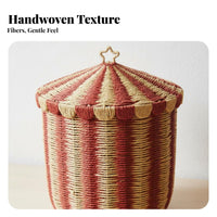 Round Lidded Container Nordic and elegance Household Storage Woven Design for Families
