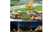 Foldable High Back Camping Chair Portable Moon Chair Comfortable Furniture Compact for Campers, Anglers, Picnics, Fishing, Backyard