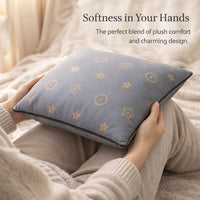 Cartoon Bear Pillow Blanket, Floral Pattern, Polyester