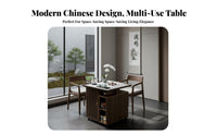 Modern Chinese Design Mobile Tea Station with Storage Space-Saving Household Furniture Versatile Use Serving Trolley Easy Assembly for Apartment Dwellers, Homeowners, Hosts, Balcony, Small Areas, Living Room, Party