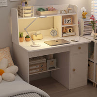 Computer Desk with Hutch and Drawers Desk with Shelves Writing Desk with Bookshelf Workstation Engineered Wood Storage Shelves Suitable for Student Study Home Office Dorm Room