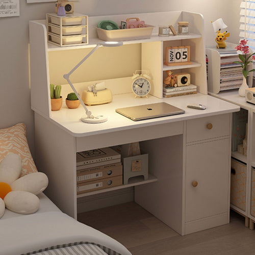 Computer Desk with Hutch and Drawers Desk with Shelves Writing Desk with Bookshelf Workstation Engineered Wood Storage Shelves Suitable for Student Study Home Office Dorm Room