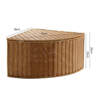 Space-Saving Imitation Rattan Corner Basket Large Capacity Triangle Corner Basket Multipurpose for Closet