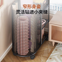 家用瑜伽垫收纳架可移动运动工具置物架带轮羽毛球健身工具放置架