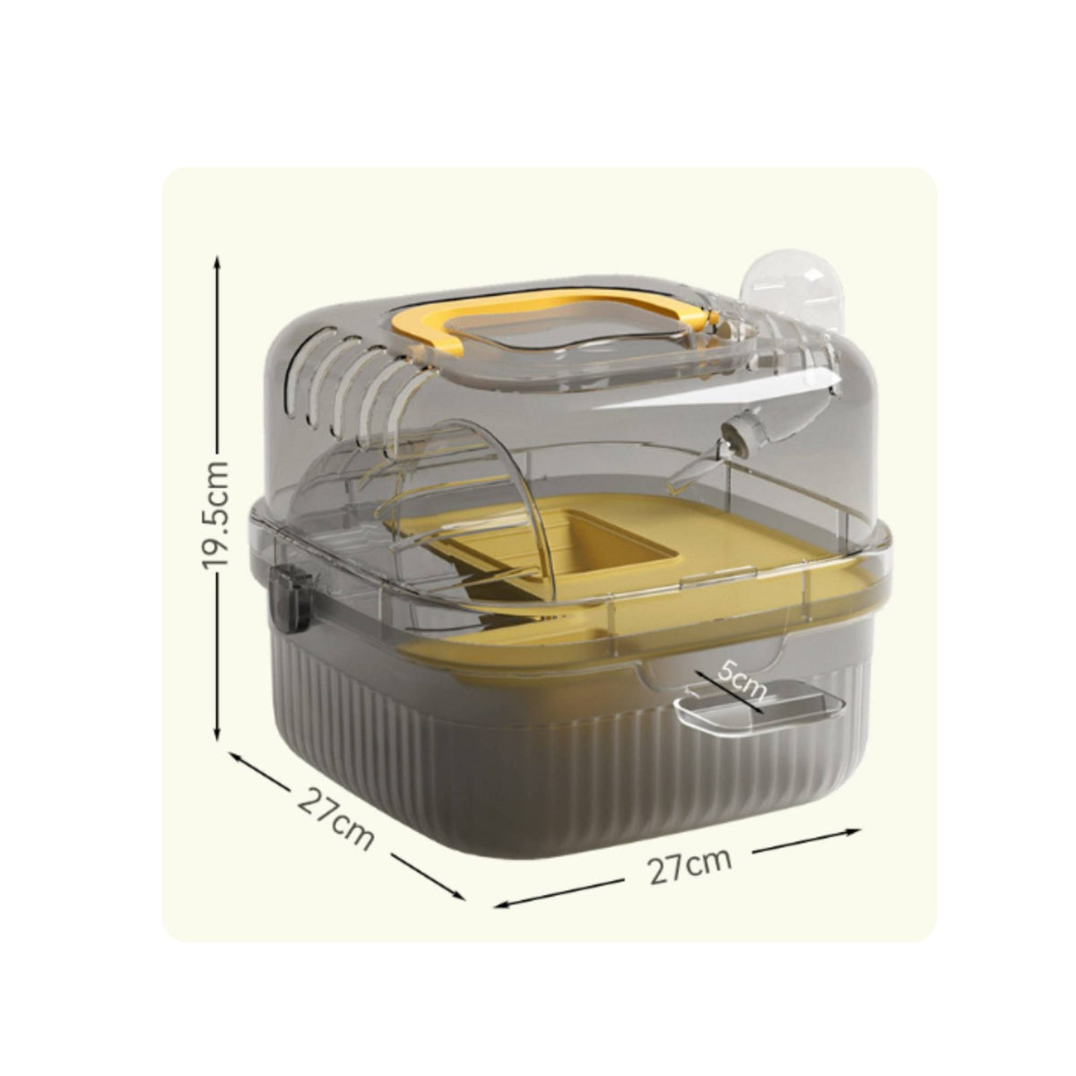 Transparent Small Pet Carrier Chew-Resistant-Resistant Hamster Travel Carrier