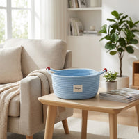 Storage Box with Rope Handles, Clothing Storage, Natural Cotton Basket, Stylish Living Room Storage