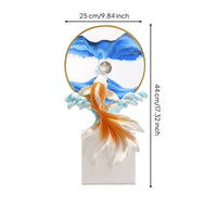 Fish Figurine Small Living Room Table Glossy Aquatic Sculpture with Base Durable Sturdy Design Unique Layered Texture Suitable for Wine Cabinet TV Cabinet Entryway Gift Giving