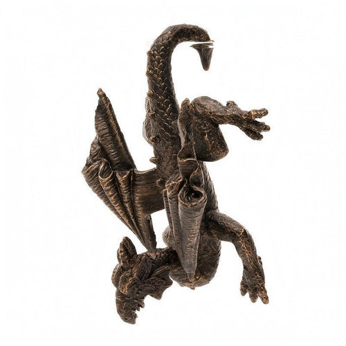 Bronze Resin Dinosaur Figurine Weathered Metal Look Triceratops Planter Hugger