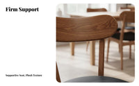 Upholstered Side Chair Ergonomic Backrest Upholstered H-Back Stool for Families