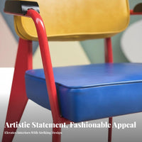 Chair with Semi-Circle Spine Geometric Design Design Seating Furniture Light Luxury Artistic Aesthetic for Home Office, Entryway