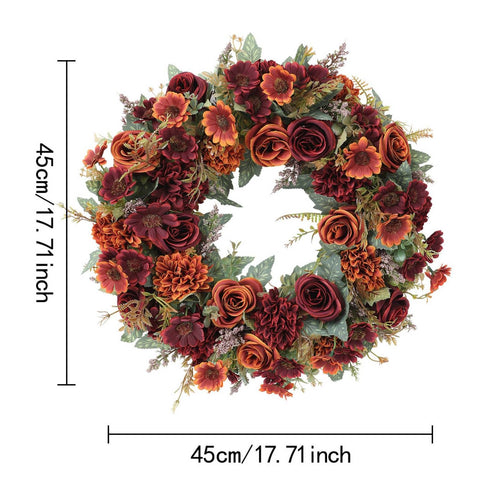 Fall Harvest Wreath Artificial Fall Wreath Indoor Outdoor Use for Porch