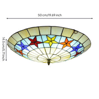 Stained Glass Ceiling Light Colorful Fixture Decorative for Bedroom, Hallway