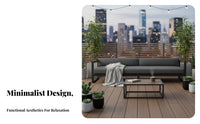 Rust-Proof Minimalist Sectional Sofa Set Year-Round Modular Lounge Group Long-Lasting Frame Outdoor Furniture Thick Cushions for Design Enthusiasts, Homeowners, Balcony, Courtyard, Garden, Backyard