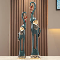 2 Pieces Elephant Statue Pair Housewarming Gift Home Decoration Fortunate Decor
