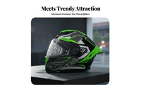 Anti-Fog Flip-up Full Face Helmet Wide Field of View Double Visor Helmet Removable and Washable Liner Breathable for Men, Women, Winter Riding, Daily Commuting, Long Distance Touring