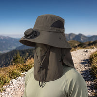 Cooling Solar Fan Hat Wide Brim Hat with Fan Breathable Adjustable for Gardening