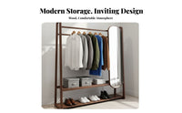 Organizer with Full-Length Mirror Freestanding Coat Rack Triple-Function Design Space-Saving for Homeowners, Apartment Dwellers