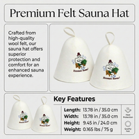 Wool Sauna Hat Heat Resistant, Steam Room Cap for Relaxation, Wellness Cap for Sauna, Highly Absorbe - Image 7