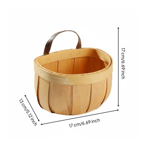 Wall Hanging Storage Basket Space Saving Kitchen Garlic Holder With Handle