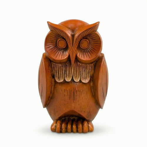 Owl Figurine Tabletop Owl Statue Whimsical for Bookshelf, Office Desk