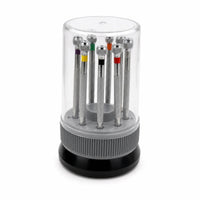 Screwdriver Set with Rotating Stand Dustproof Tool Different Sizes Tools for Watchmakers